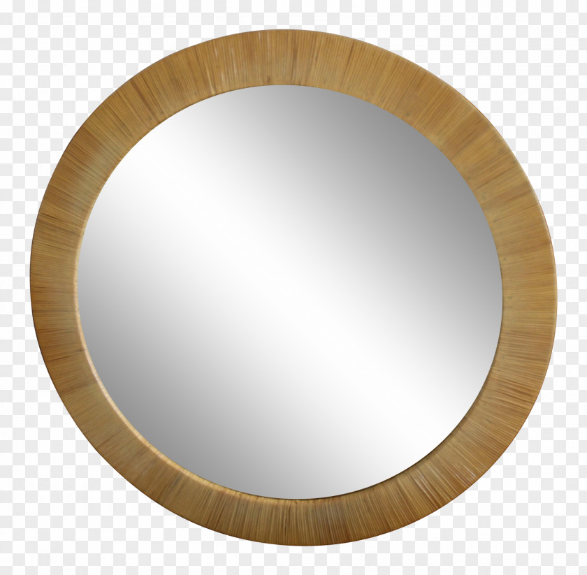 Decorate Round And Mirror Rattan Metal Natural Material Glass PNG