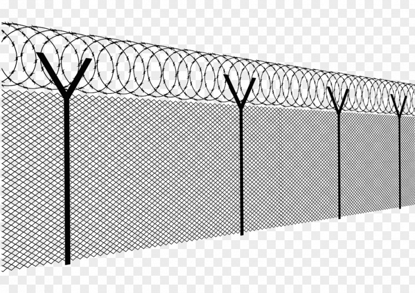 Barbed Wire Fence Chain-link Fencing PNG