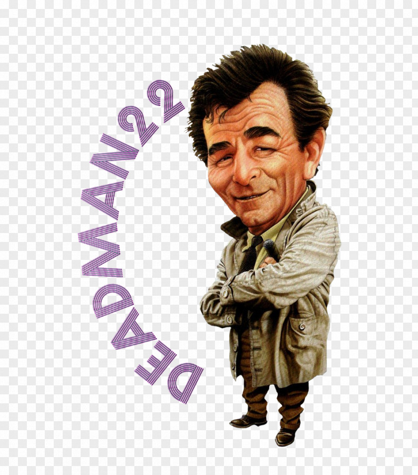 Actor Peter Falk Lt. Frank Columbo Caricature Cartoon PNG