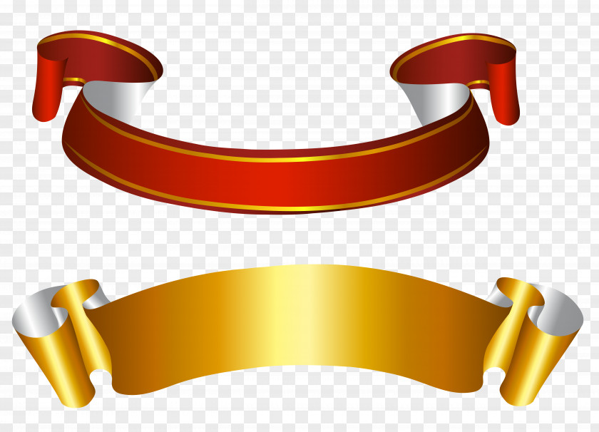 Gold And Red Banners Transparent Picture Ribbon Clip Art PNG