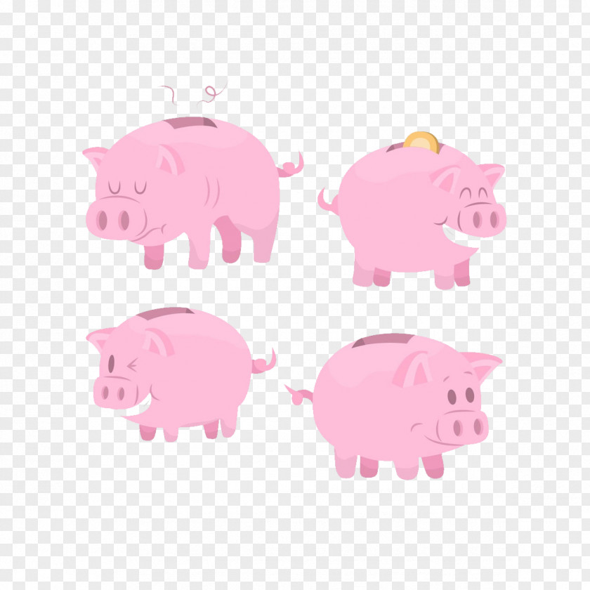 Pink Pig Piggy Bank Domestic Money PNG