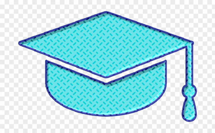 Turquoise Aqua Graduate Cap Icon Hat Education PNG