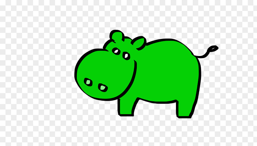 Green Hippo Illustration Hippopotamus Pixabay PNG