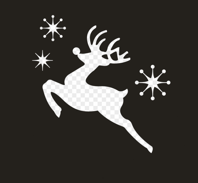 Black And White Deer With Snowflakes Reindeer Christmas Pxe8re Davids PNG