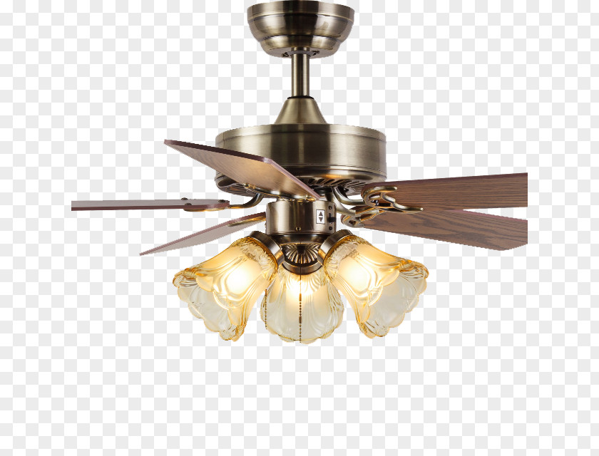 Luxury Vintage Chandelier Retro Style Ceiling Fan PNG