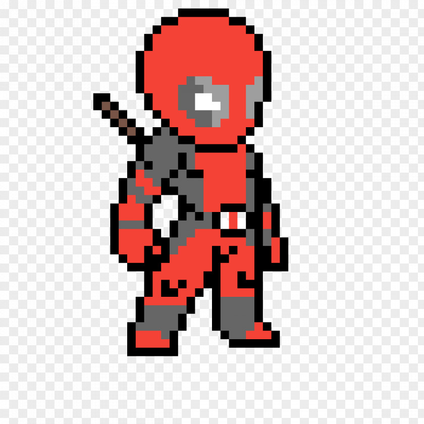 Deadpool Spider-Man Pixel Art Drawing PNG