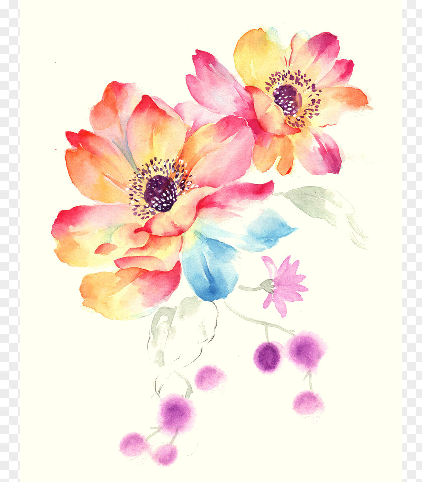 Watercolor Flower MacBook Pro Painting PNG