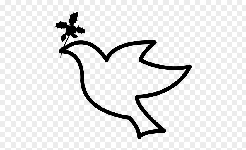 Dove Vector Symbol Line Art PNG