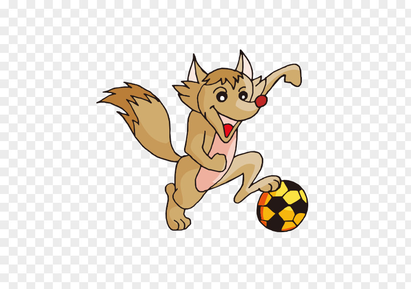 Football Wolf Cartoon Animal PNG