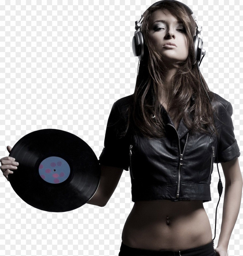 Headphones Disc Jockey Audio Woman PNG