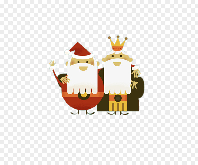 Cute Cartoon Santa Claus And The King PNG