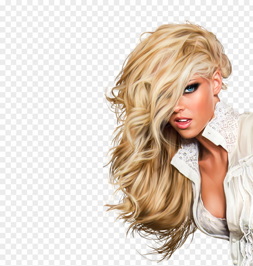 Hair Blond Bangs Coloring Feathered PNG