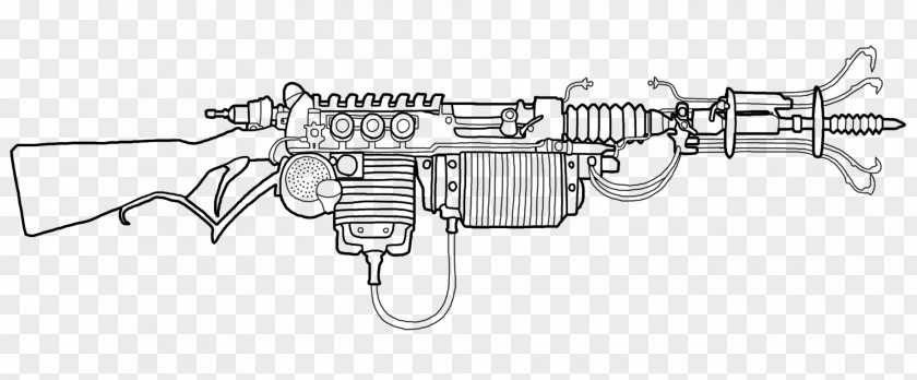 Technology Gun Barrel Firearm Machine Line Art PNG