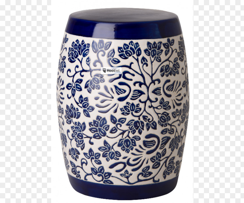 Garden Seat Ceramic Stool Blue And White Pottery Table PNG