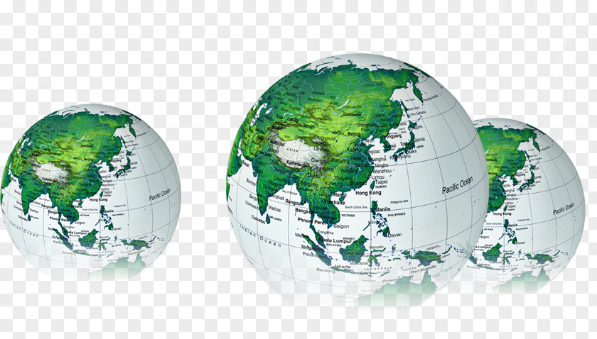 Green Earth Language Globe World Map PNG
