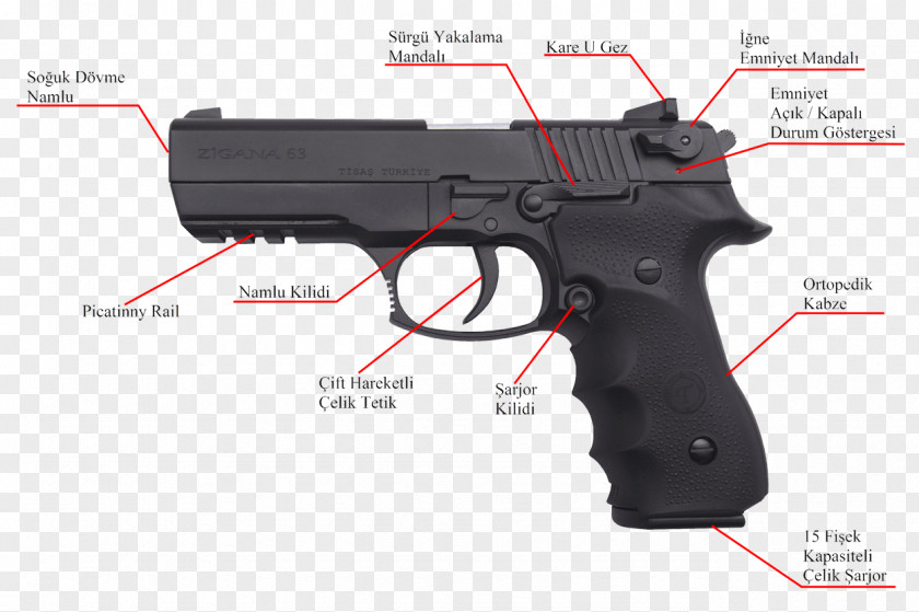 Weapon TİSAŞ Zigana Firearm 9×19mm Parabellum Semi-automatic Pistol PNG