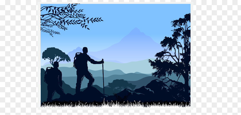 Silhouette Mountaineering Backpacking PNG