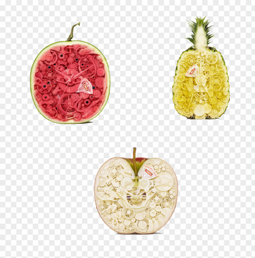 Watermelon, Pineapple And Apple Fruit Paper Fight Watermelon PNG