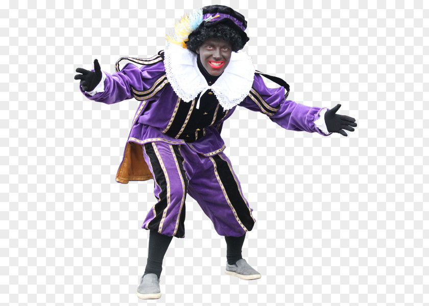 Purple Costume Zwarte Piet Sinterklaas Black PNG