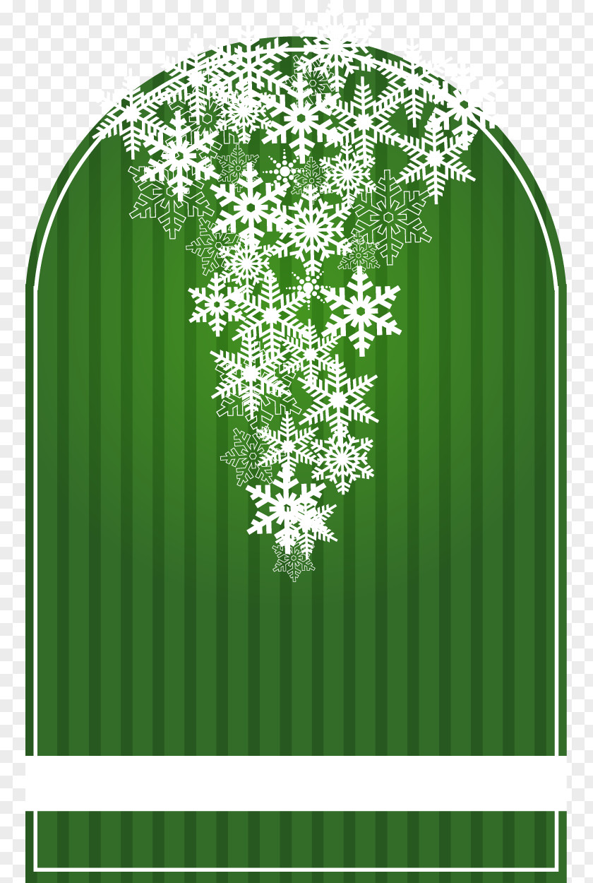 Snowflake Decoration Green Text Box Vector Material Clip Art PNG