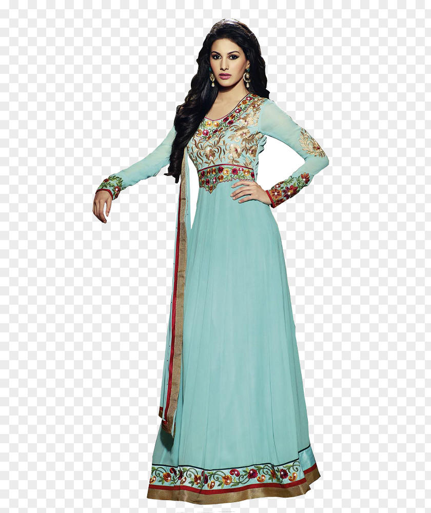 Pakistani Dress Fashion Design Formal Wear Gown Turquoise PNG
