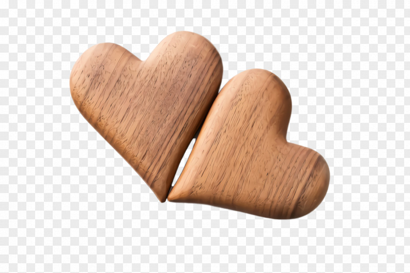 Beige Hardwood Wood Heart Finger PNG