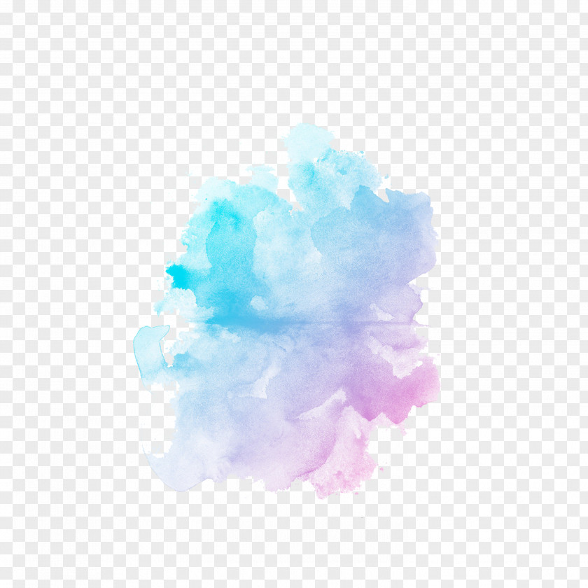 Watercolor Painting PNG painting , smoke, blue and pink clouds clipart PNG