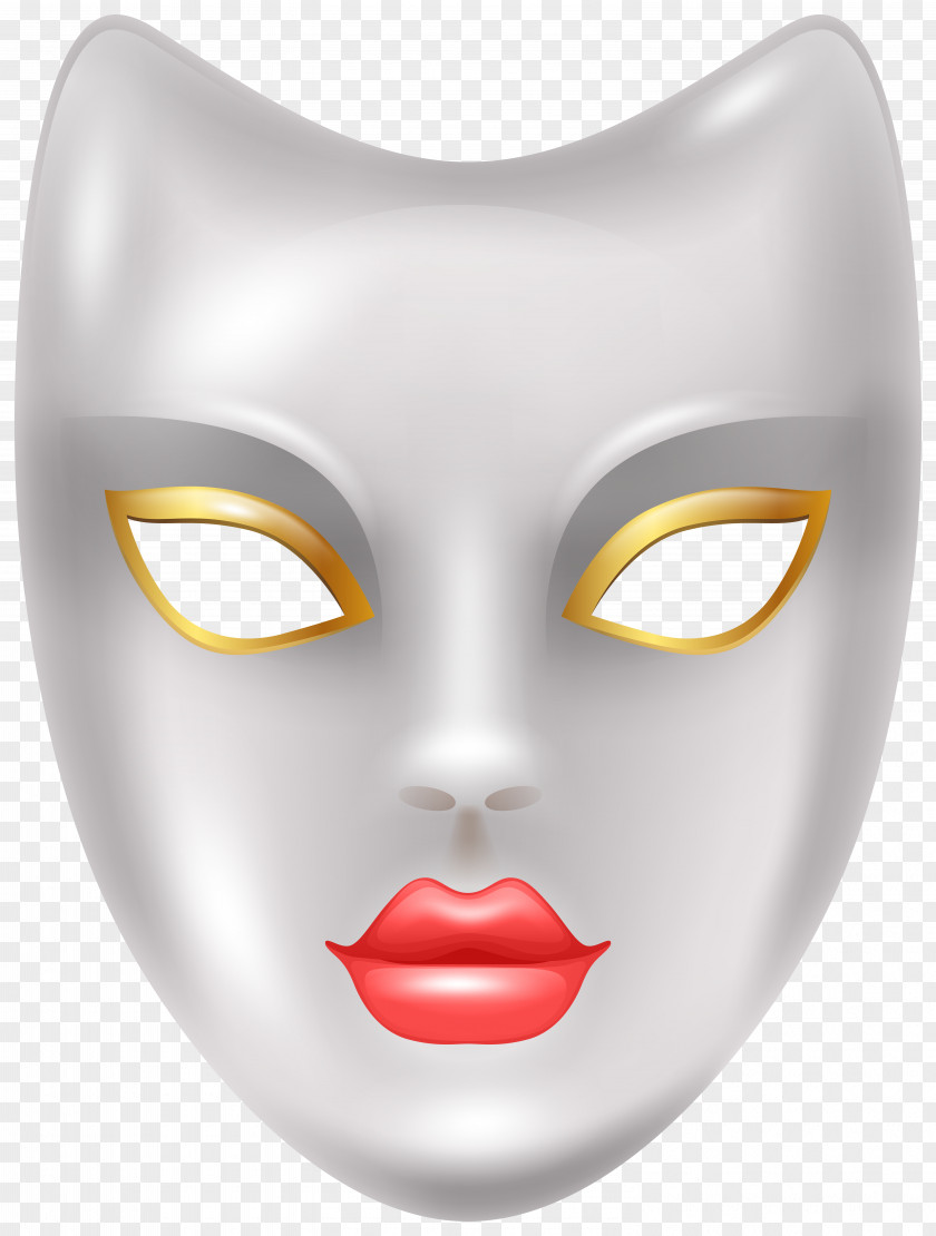 Carnival Face Mask White Clip Art Image PNG