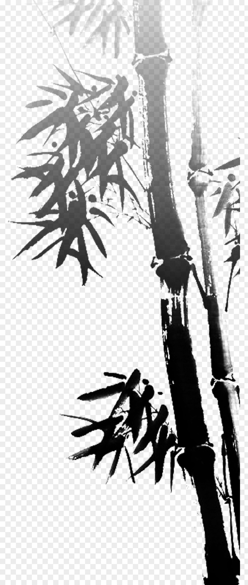 Bamboo Chinese Painting Ink Wash Inkstick PNG