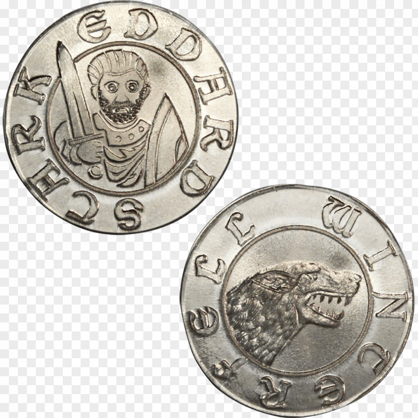 Ned Stark Eddard Silver Coin The Prince Of Winterfell PNG
