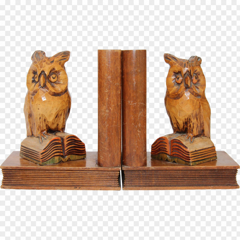 Owl SPI Wide-Eyed Bookends Wood Carving Wide Eyed PNG
