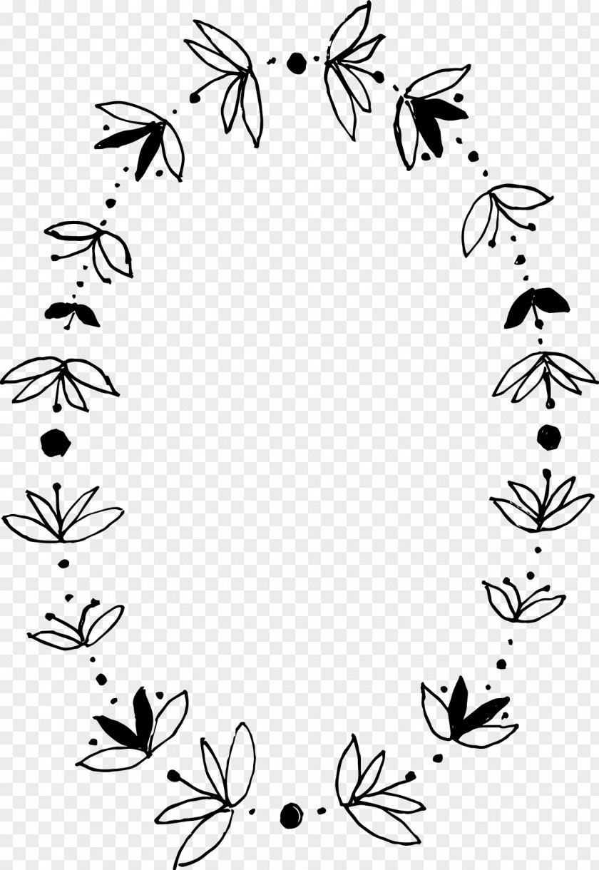 Hand-woven Wreath Line Art Leaf Insect Clip PNG