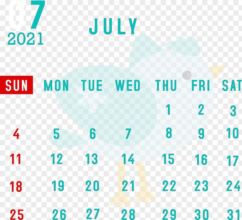 July 2021 Calendar PNG