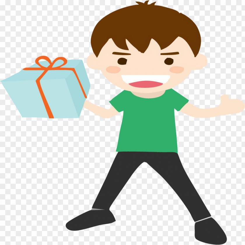 Animal Business Man Holding A Gift Clip Art PNG