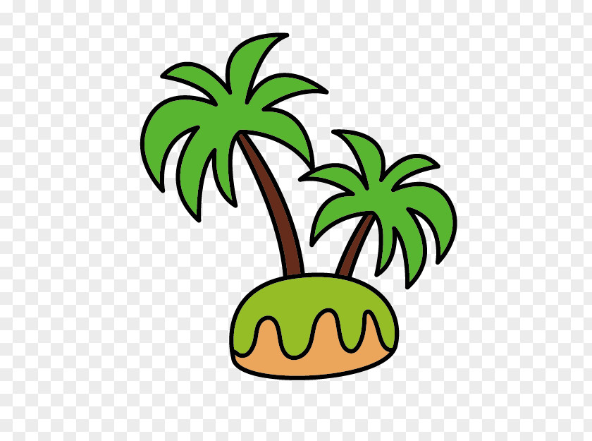 Cartoon Palm Island Ilha Do Coqueiro Coconut Clip Art PNG