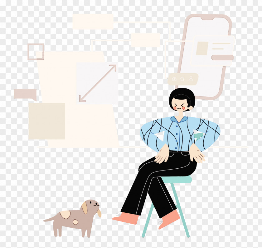 Cartoon Pattern Sitting Shoe Gentleman PNG