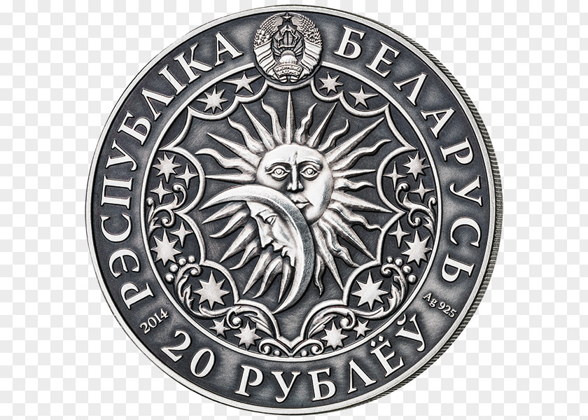 Zodiac Sign Gemini Coin Silver Bracteate Medal Numismatics PNG