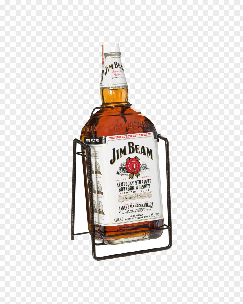 Beam Bourbon Whiskey Distilled Beverage Jim White Label Premium PNG