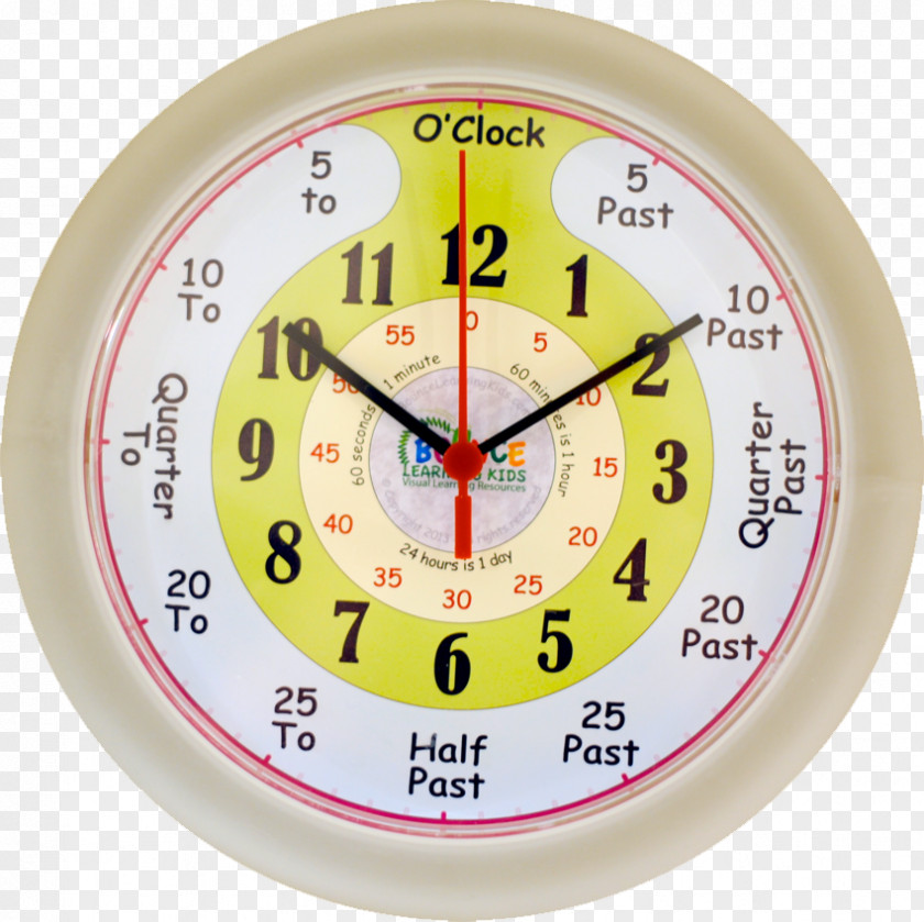 Clock Time & Attendance Clocks Learning Pre-school Homeschooling PNG