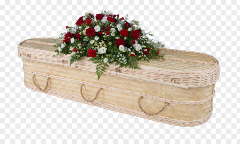 Coffin Bamboo Flower Funeral Basket PNG