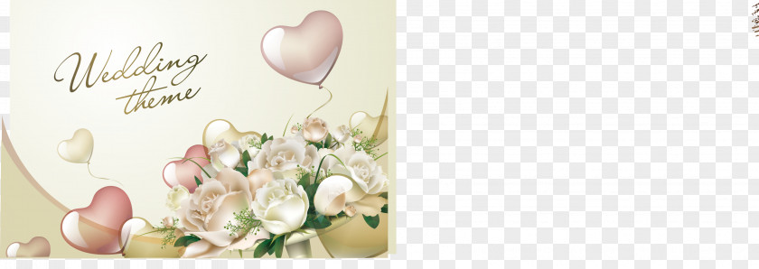Romantic Flowers Wedding Theme Invitation Ring Bride PNG
