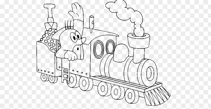 Train Coloring Book Child Steam Locomotive Mole Day PNG