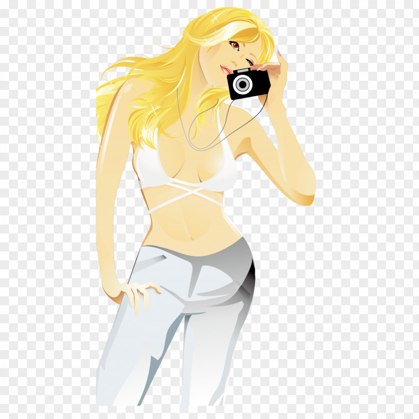 Fashion Photographer Cartoon Illustration PNG