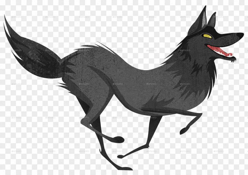 Horse Gray Wolf White Rabbit Drawing PNG