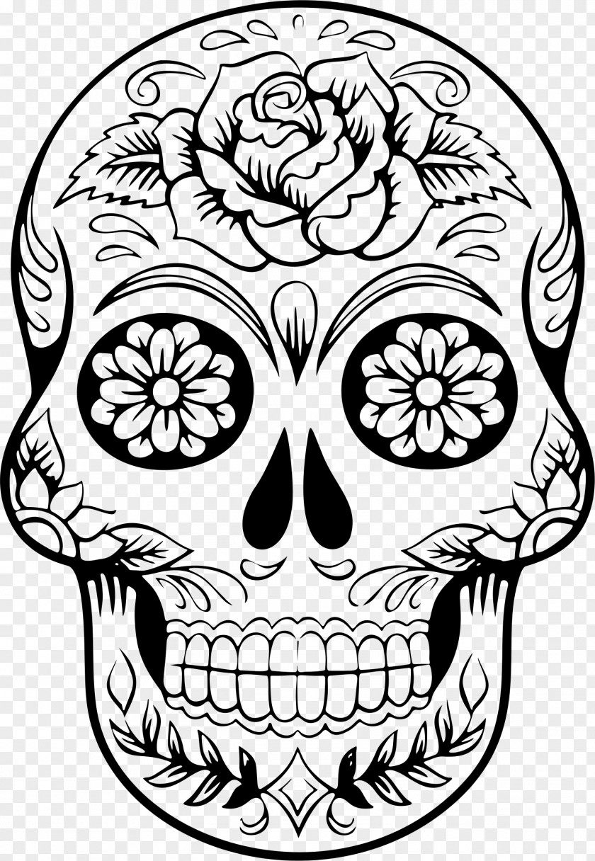 Color Skull Calavera Day Of The Dead Clip Art PNG