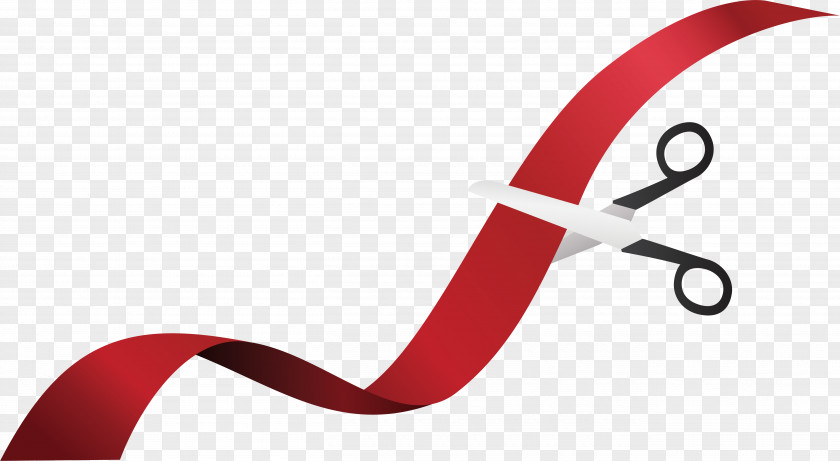 Scissors Red Ribbon Icon PNG