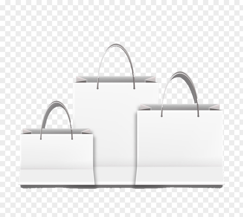 3 White Shopping Bag Vector Handbag Paper Printing Packaging And Labeling PNG