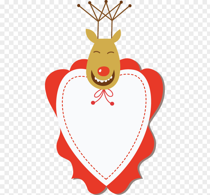 Hand Drawn Heart-shaped Pattern Deer Stationery Reindeer Clip Art PNG