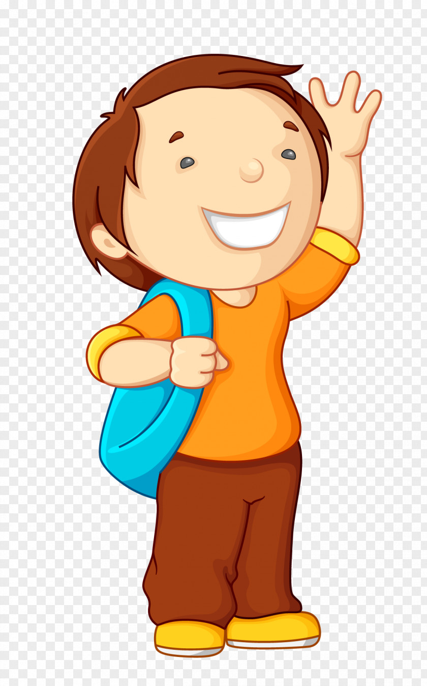 Hello Boy Carries The Package Student PNG