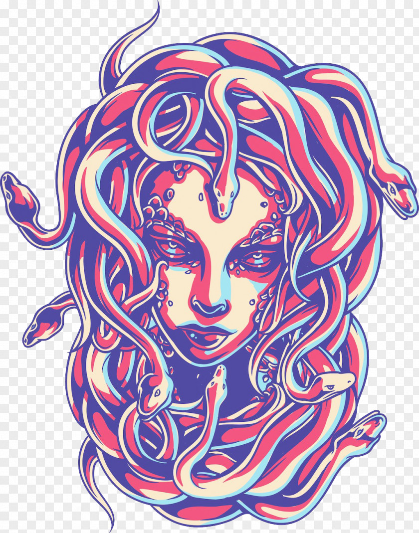 Medusa Snake Woman T-shirt Greek Mythology PNG